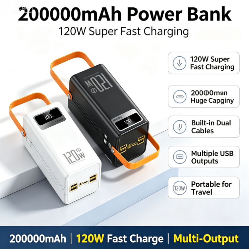 Outdoor Power Adapter Usb C - 120W snellader powerbank 500000mAh grote capaciteit